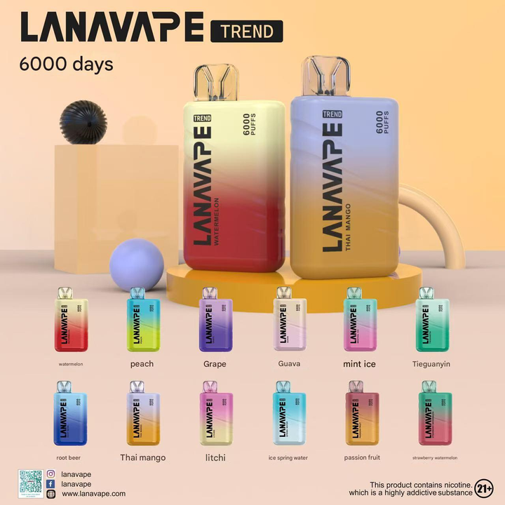 LANA TREND 6000口拋棄式電子煙 (買10送1  20送2  以此類推    送的那隻請添加官方LINE告知口味)